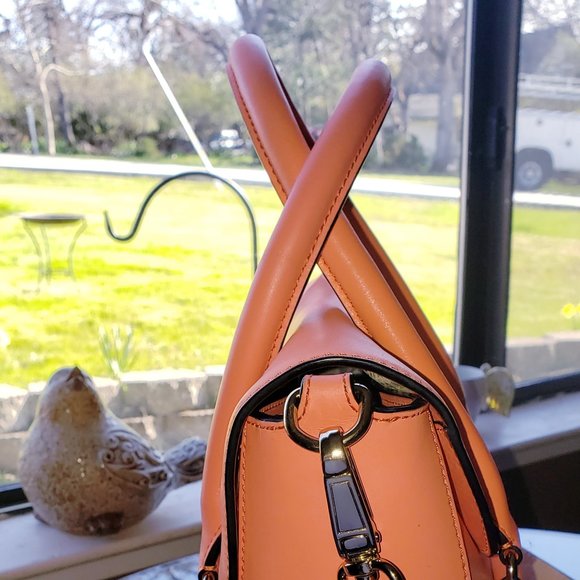 NEW KATE SPADE BOND STREET FLO CORAL PEACH 2 TONE SATCHEL HANDBAG CROSSBODY - Picture 4 of 13